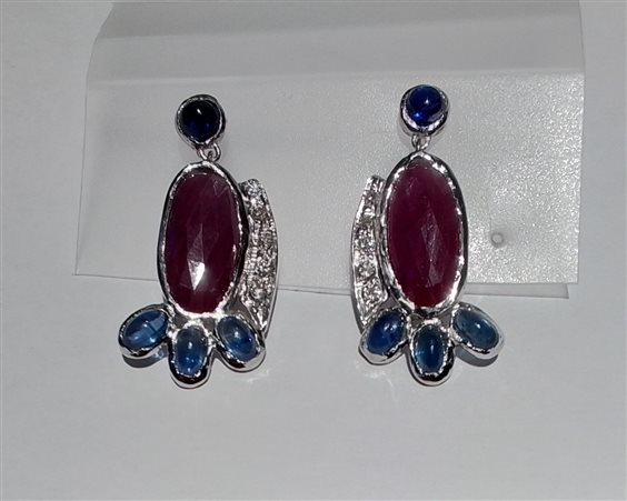 Boucles d'oreilles Soprana Femme in Or blanc Rubino OB RUBINO IOLITE - OB RUBINO IOLITE